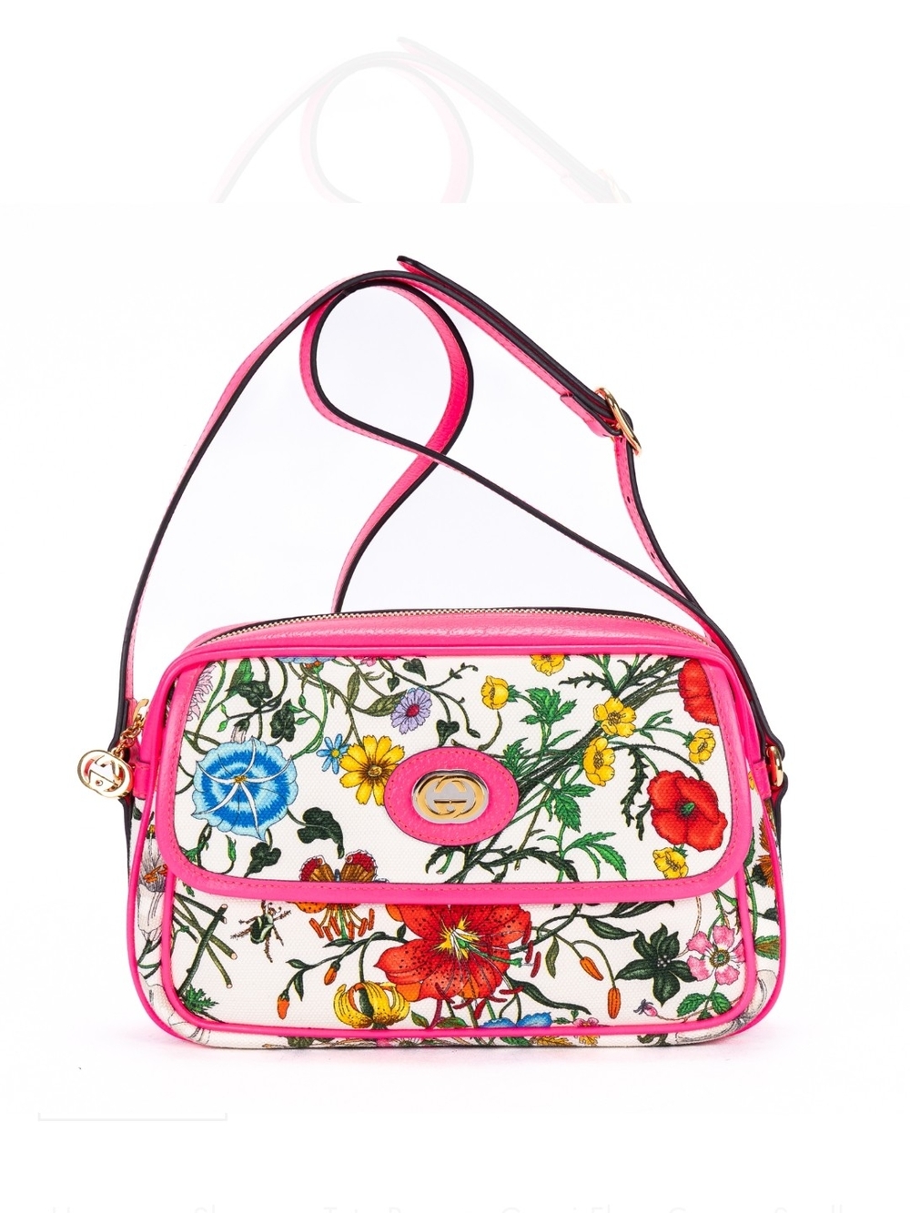Gucci Barbie Hot Pink Flora Crossbody Bag EXCELLENT